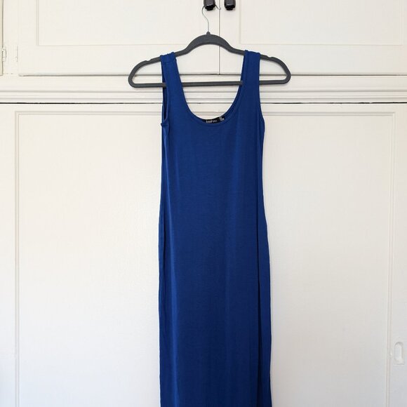 Boohoo maxi dress, petite scoop neck - Cobalt, size 4 - Picture 2 of 3